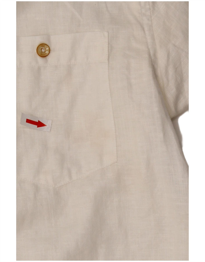 TED BAKER Mens Short Sleeve Shirt Size 5 XL White Linen