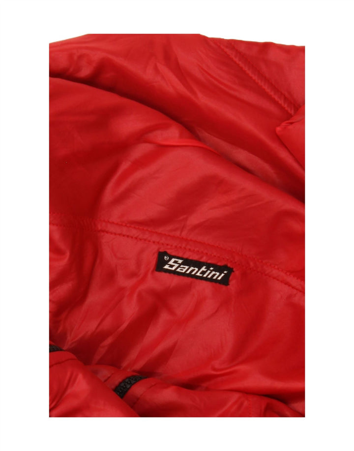 Santini Mens Bomber Jacket UK 38 Medium Red Colourblock Wool