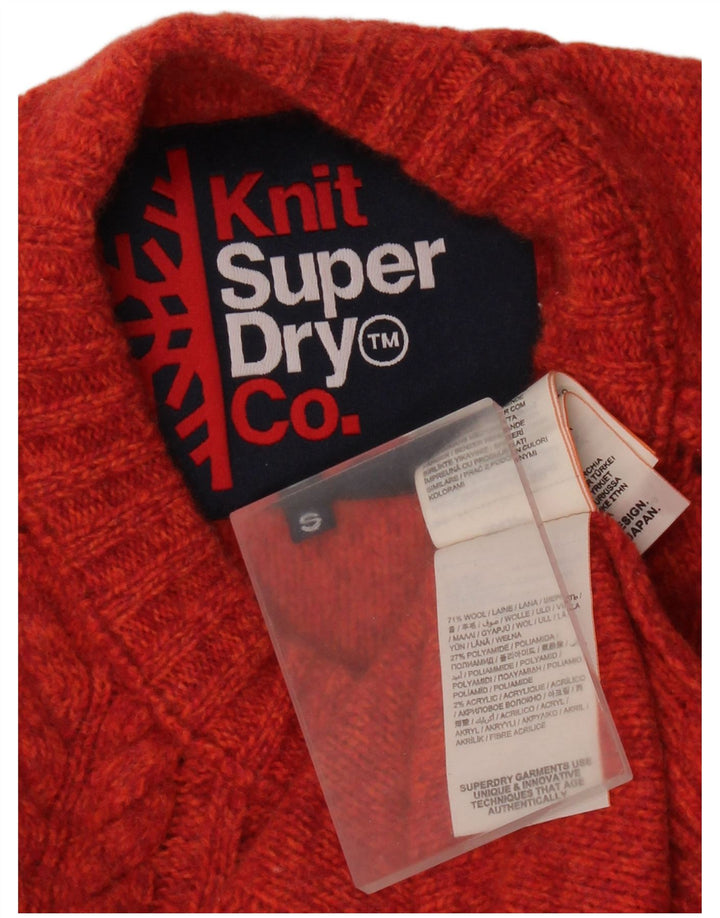 Superdry Womens Crew Neck Jumper Sweater UK 10 Small Red Wool