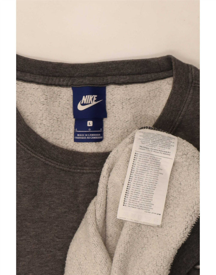 Nike Mens Sweatshirt Jumper Large Grey Cotton
