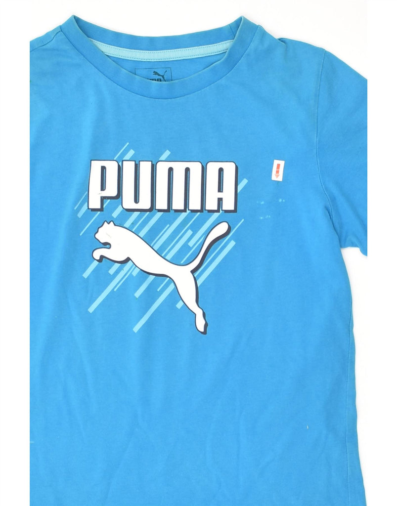 PUMA Boys Graphic T-Shirt Top 11-12 Years Blue Cotton | Vintage Puma | Thrift | Second-Hand Puma | Used Clothing | Messina Hembry 