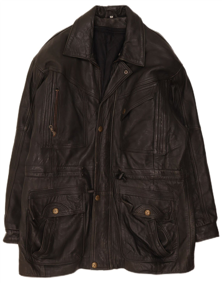 Vintage Mens Leather Jacket UK 42 XL Black