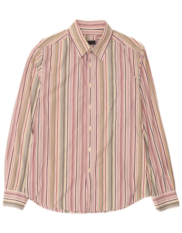Sergio Tacchini Mens Shirt Large Multicoloured Striped Cotton