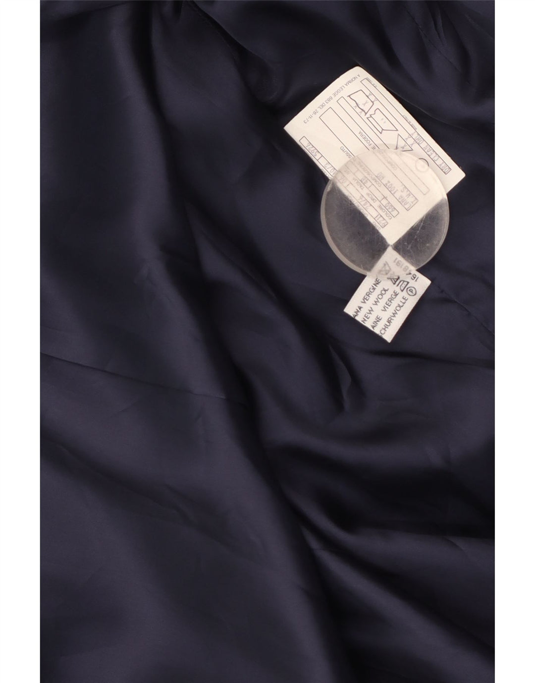 Vintage Womens 3 Button Blazer Jacket IT 48 XL Navy Blue Virgin Wool