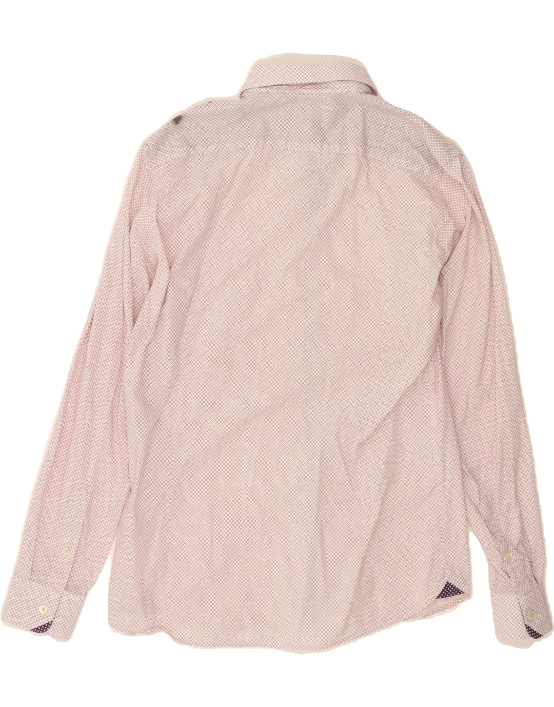 TED BAKER Mens Shirt Size 15 1/2 Medium Pink Geometric Cotton Vintage Ted Baker and Second-Hand Ted Baker from Messina Hembry 
