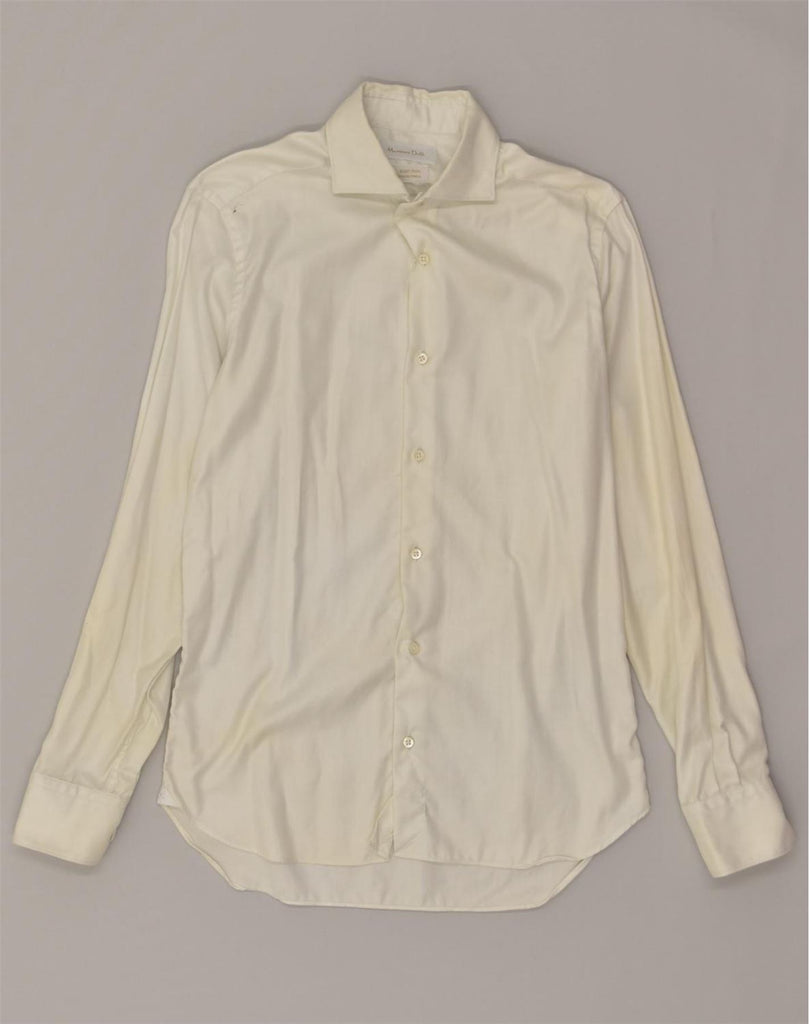 MASSIMO DUTTI Mens Shirt EU 38 Medium Off White Cotton | Vintage Massimo Dutti | Thrift | Second-Hand Massimo Dutti | Used Clothing | Messina Hembry 