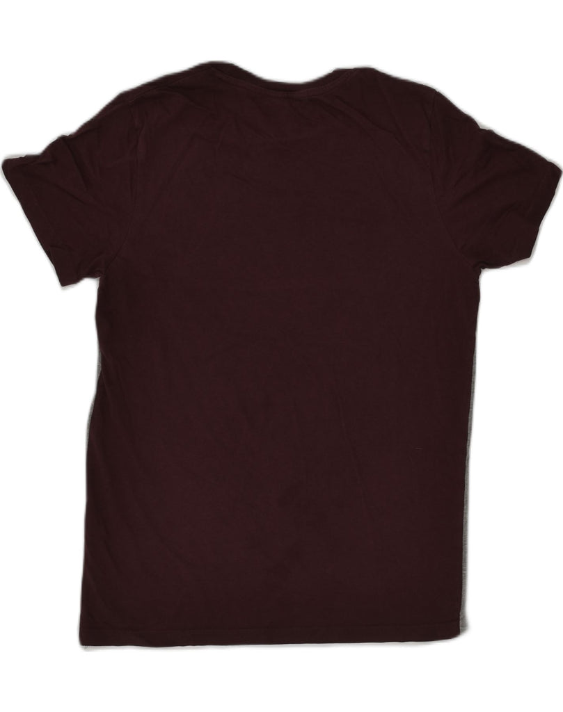 JACK & JONES Mens Graphic T-Shirt Top Small Burgundy Colourblock Cotton | Vintage Jack & Jones | Thrift | Second-Hand Jack & Jones | Used Clothing | Messina Hembry 