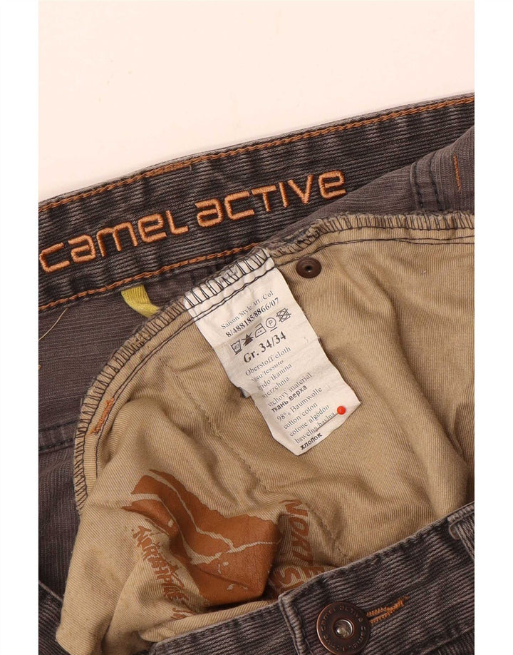 Camel Active Mens Bootcut Casual Trousers W34 L34 Grey Cotton