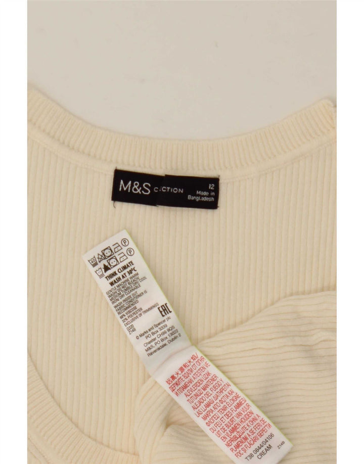 Marks & Spencer Womens Vest Top UK 12 Medium Beige Viscose