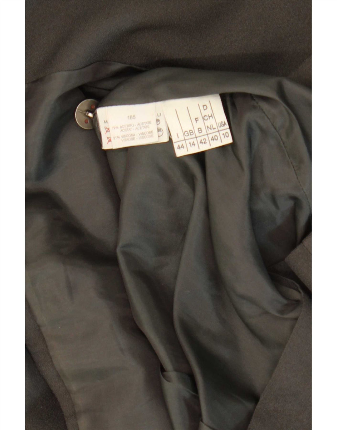 Vintage Womens 1 Button Blazer Jacket UK 14 Medium Black Acetate