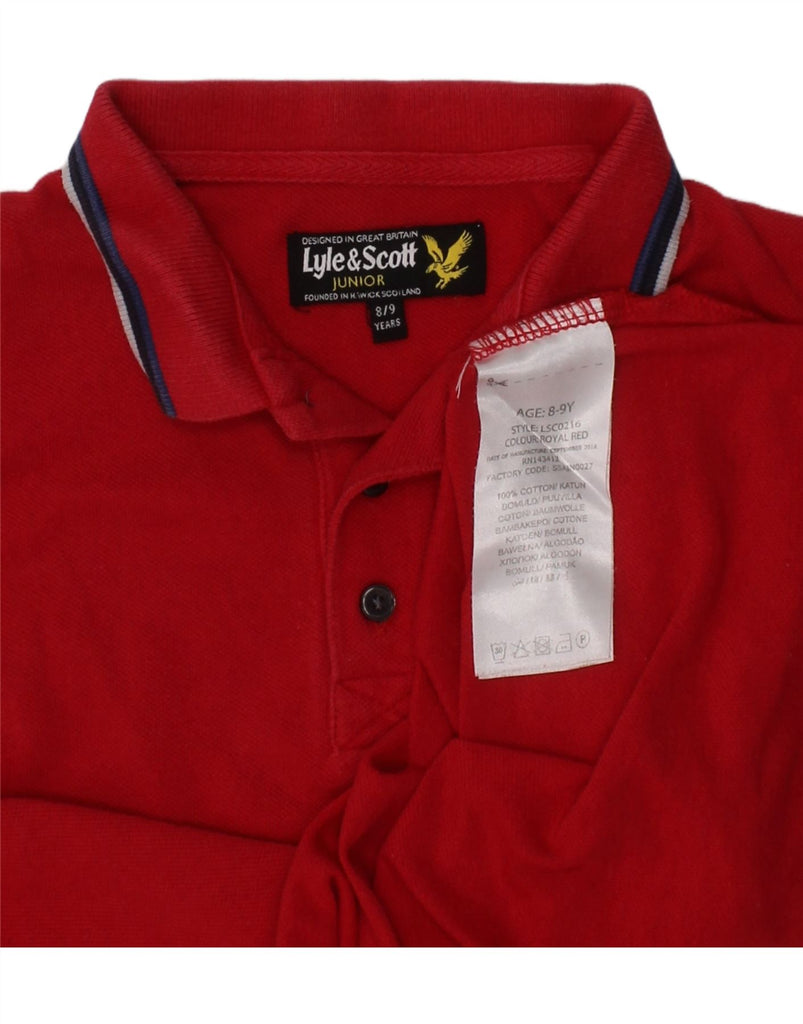 LYLE & SCOTT Boys Polo Shirt 8-9 Years Red Cotton Vintage Lyle & Scott and Second-Hand Lyle & Scott from Messina Hembry 
