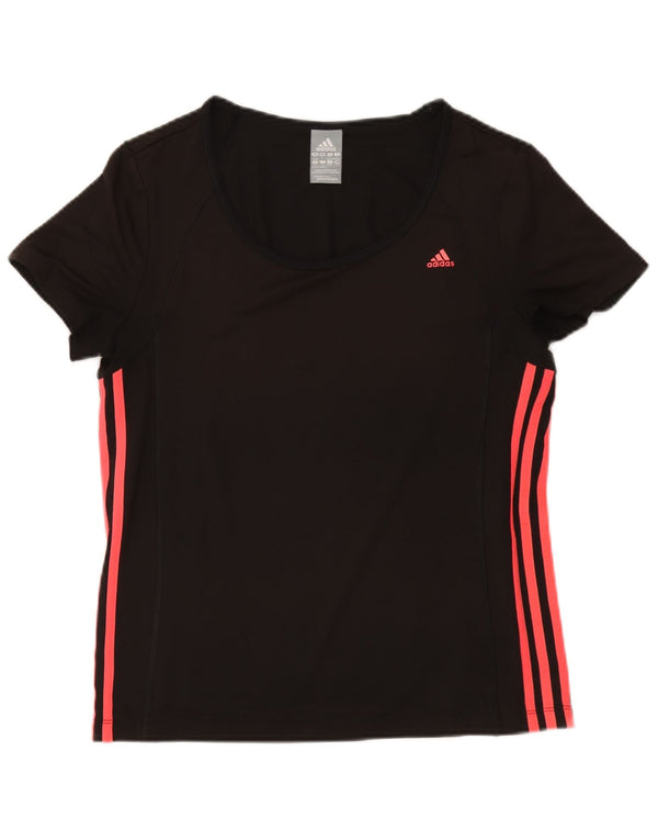 Adidas Womens Climalite T-Shirt Top UK 16/18 Large Black Polyester