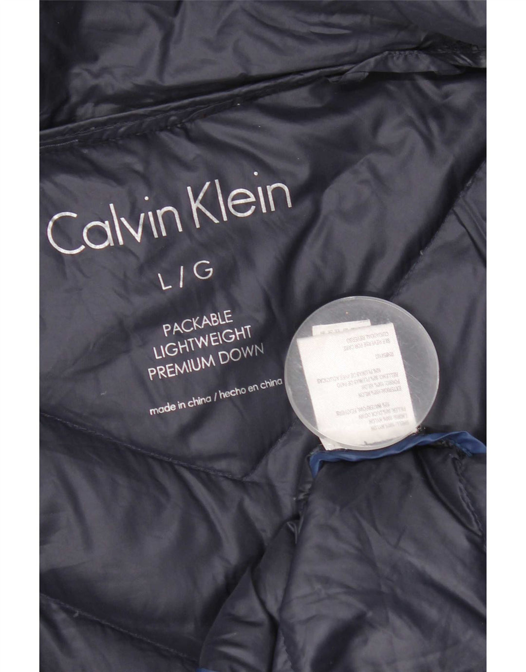 Calvin Klein Womens Padded Coat UK 16 Large Navy Blue Nylon
