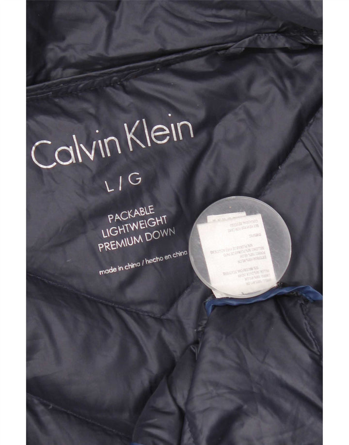 Calvin Klein Womens Padded Coat UK 16 Large Navy Blue Nylon