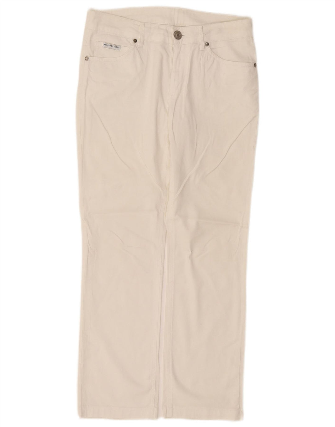 Benetton Womens Straight Casual Trousers W30 L28 White