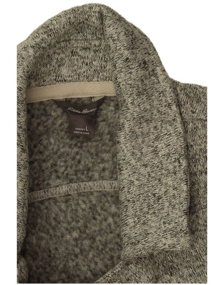 Eddie Bauer Womens Double Breasted Blazer Jacket UK 16 Large Grey Flecked