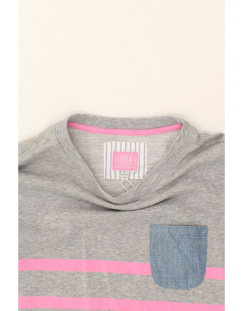 JOULES Womens Top Long Sleeve UK 6 XS Grey Striped Cotton | Vintage Joules | Thrift | Second-Hand Joules | Used Clothing | Messina Hembry 