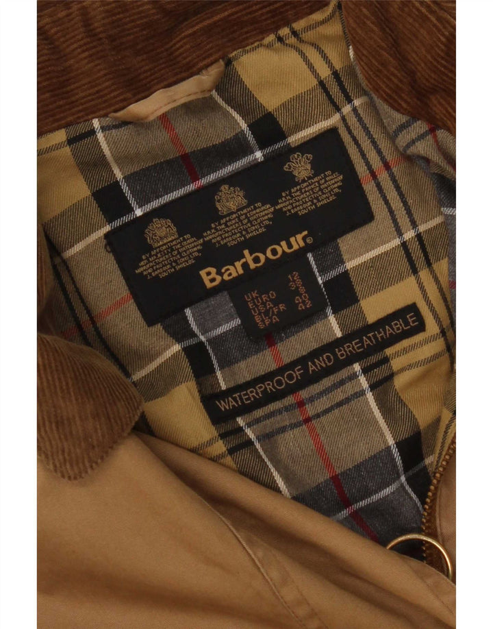 Barbour Womens Raincoat UK 12 Medium Brown Cotton