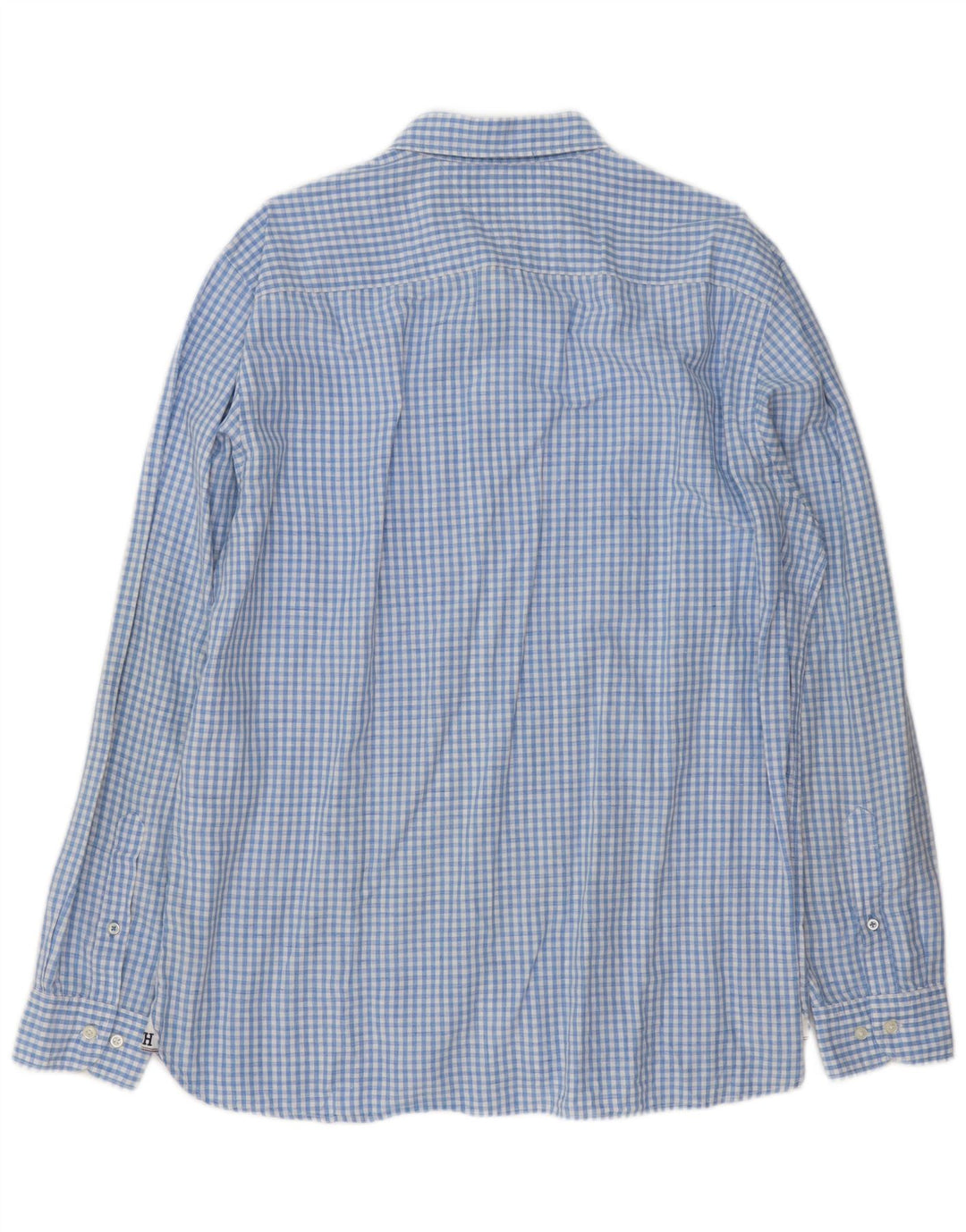 Tommy Hilfiger Mens Shirt XL Blue Gingham Linen