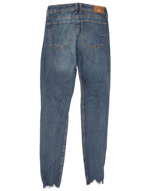 Zara Womens Distressed Skinny Jeans EU 34 2XS W24 L28 Blue