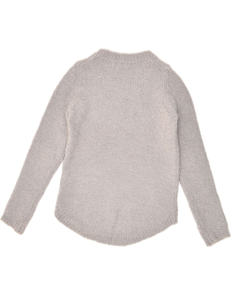 TOMMY HILFIGER Womens Boat Neck Jumper Sweater UK 10 Small Grey Wool | Vintage Tommy Hilfiger | Thrift | Second-Hand Tommy Hilfiger | Used Clothing | Messina Hembry 