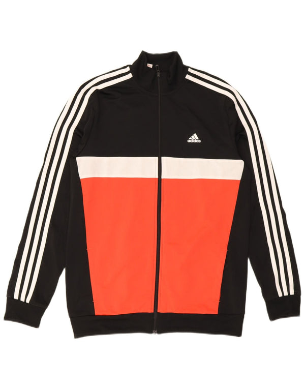 Adidas Girls Tracksuit Top Jacket 15-16 Years Black Colourblock Polyester