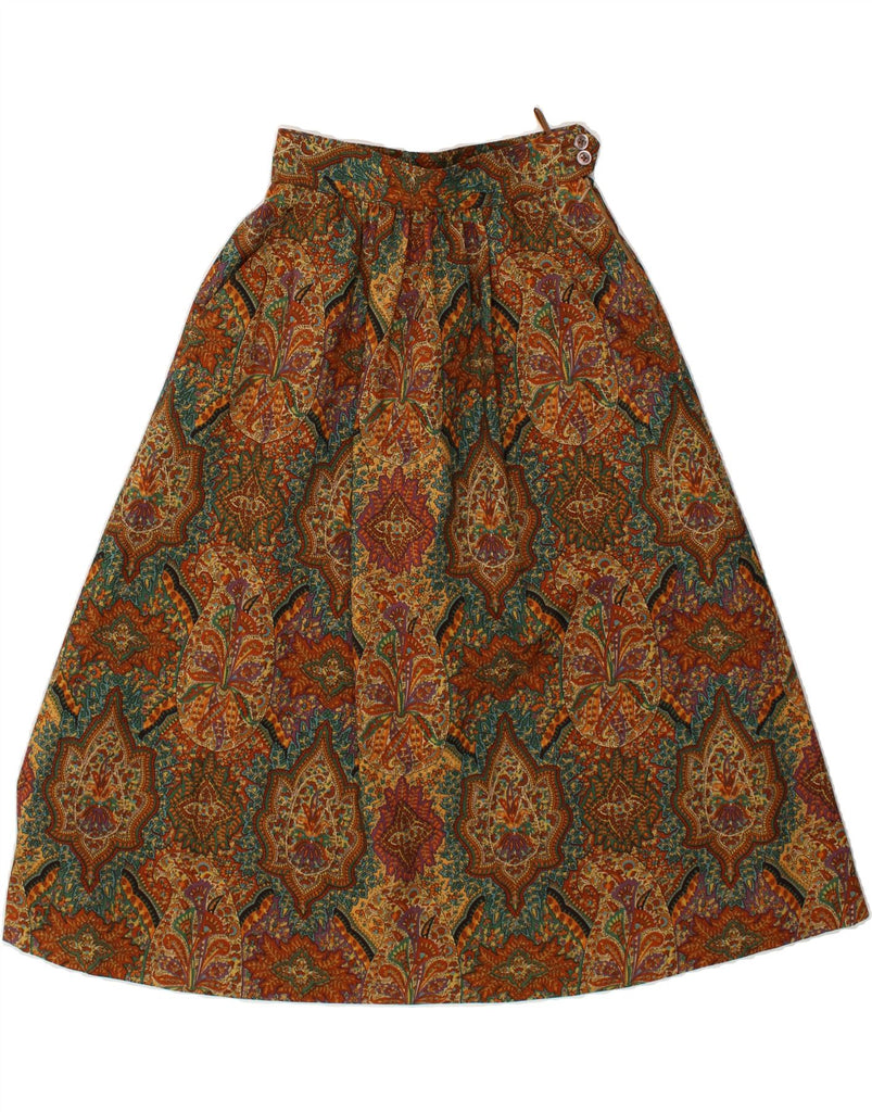 BOGNER Womens Midi A-Line Skirt W24 XS Brown Paisley | Vintage Bogner | Thrift | Second-Hand Bogner | Used Clothing | Messina Hembry 