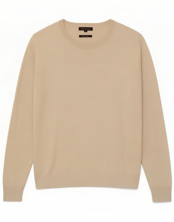 Massimo Dutti Womens Boat Neck Jumper Sweater UK 14 Large Beige Silk