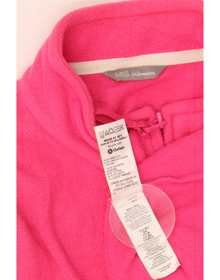 Marks & Spencer Womens Fleece Jacket UK 20 2XL  Pink Polyester