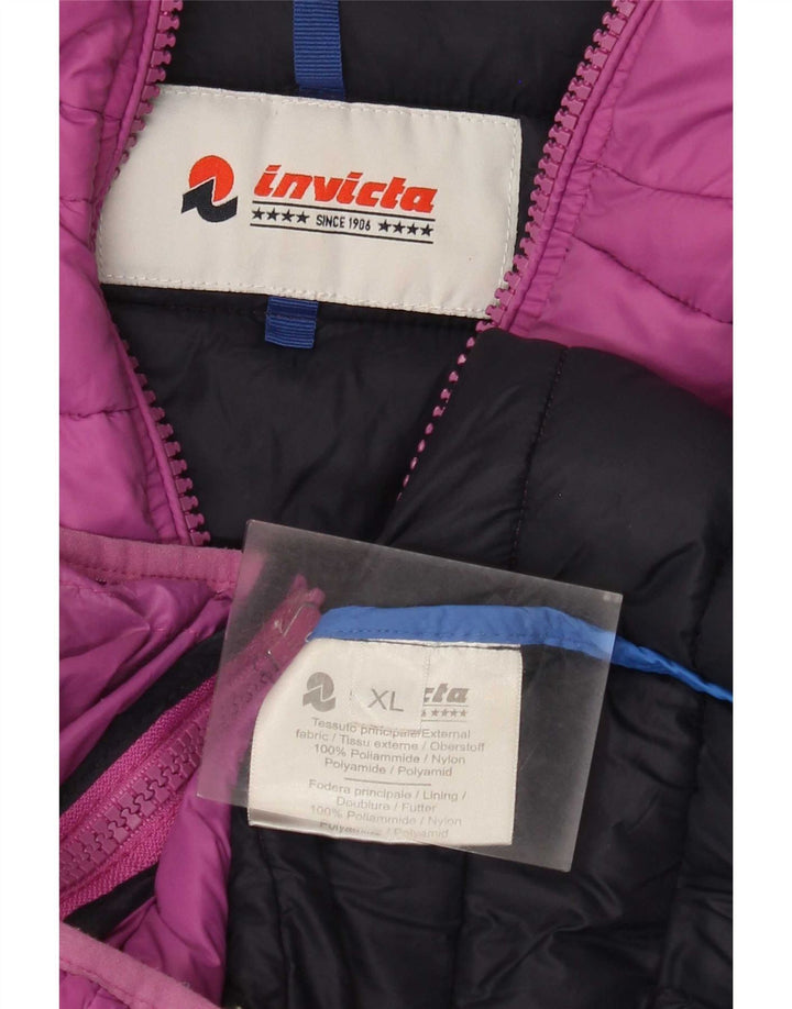 Invicta Womens Hooded Padded Jacket UK 18 XL Purple Polyamide