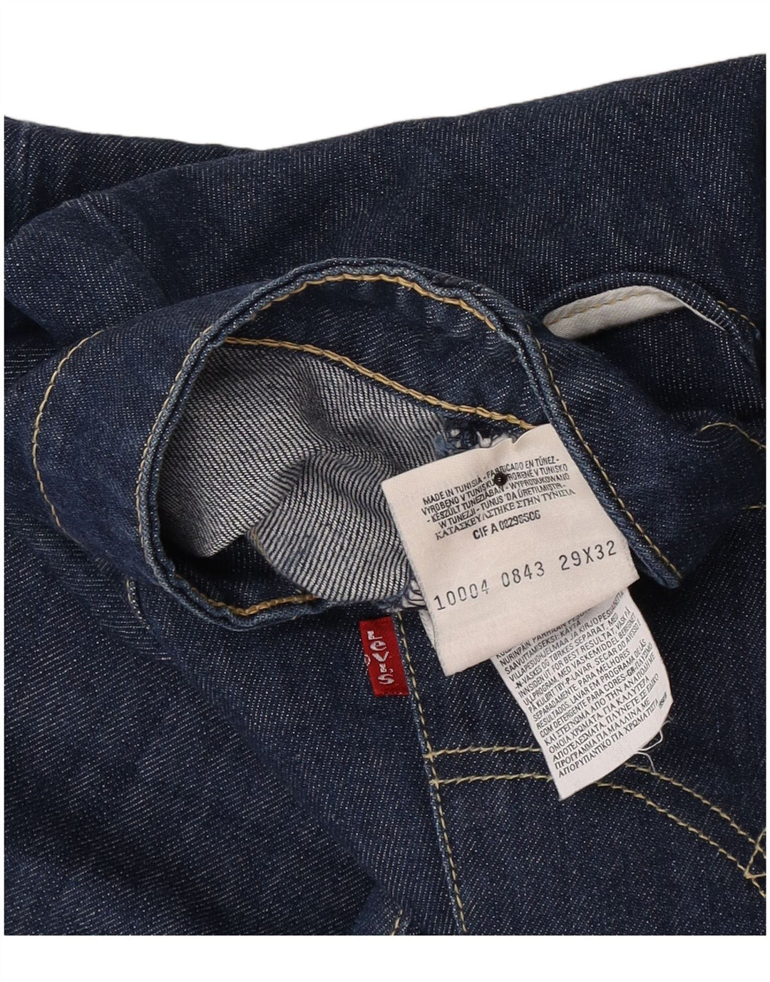 Levi's Mens Straight Jeans W29 L32 Navy Blue Cotton