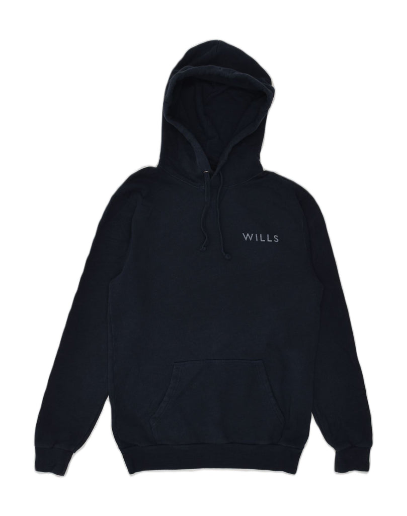 JACK WILLS Mens Graphic Hoodie Jumper XS Navy Blue Cotton | Vintage Jack Wills | Thrift | Second-Hand Jack Wills | Used Clothing | Messina Hembry 