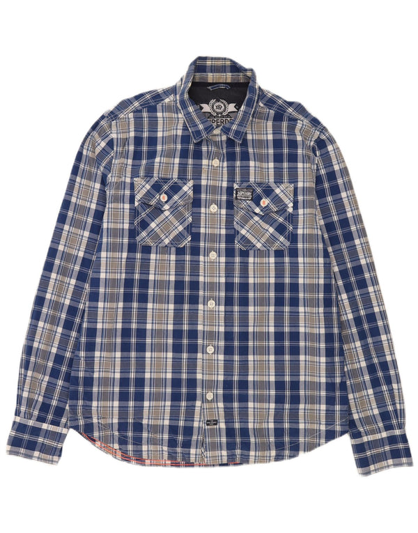 Superdry Mens Shirt 2XL Blue Check Cotton
