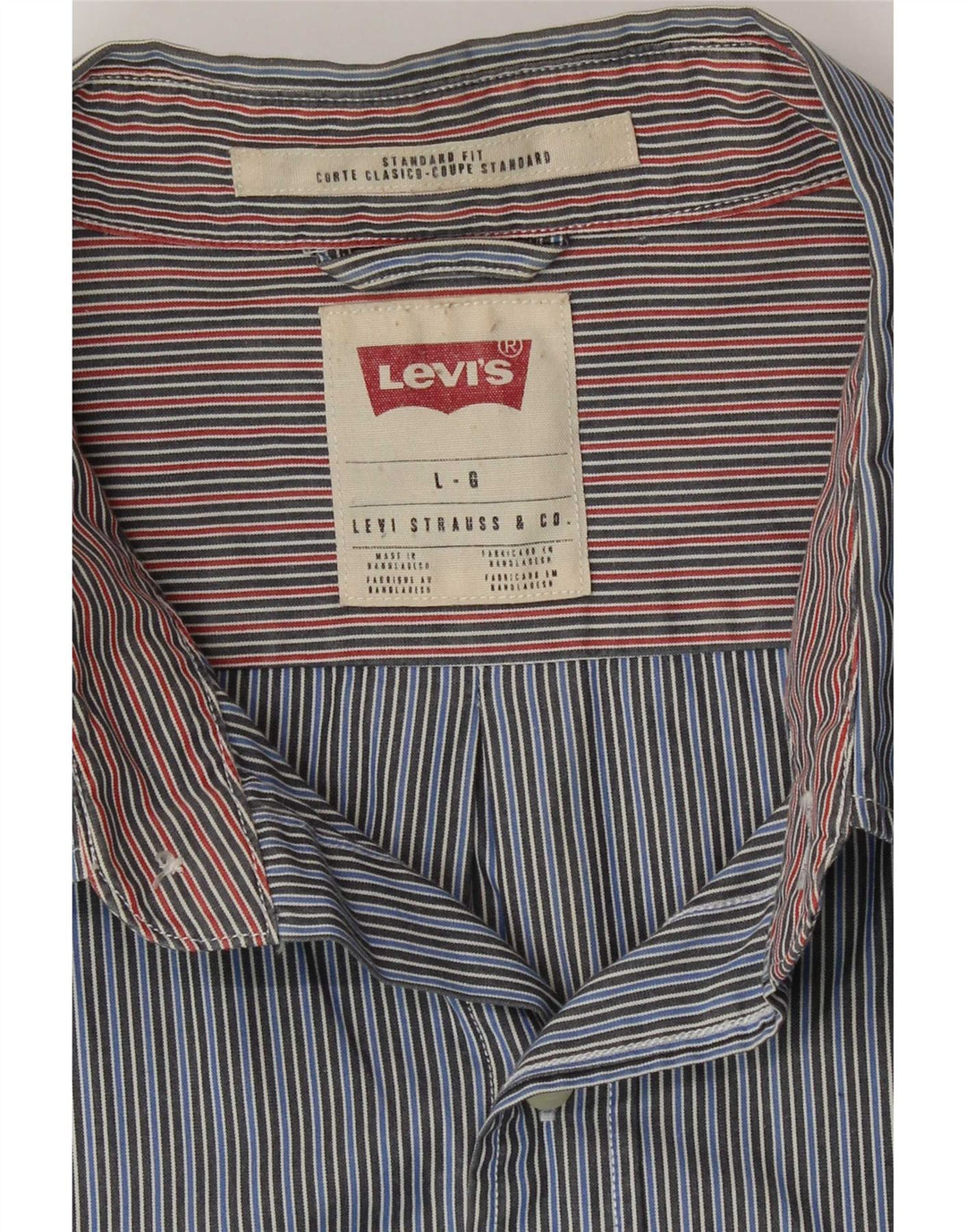 Levi's Mens Standard Fit Shirt Large Blue Striped
