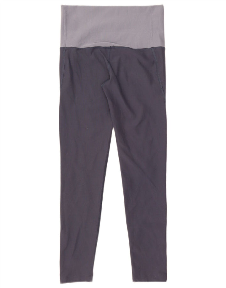 Nike Girls Dri Fit Leggings 10-11 Years Medium  Blue Colourblock Polyester