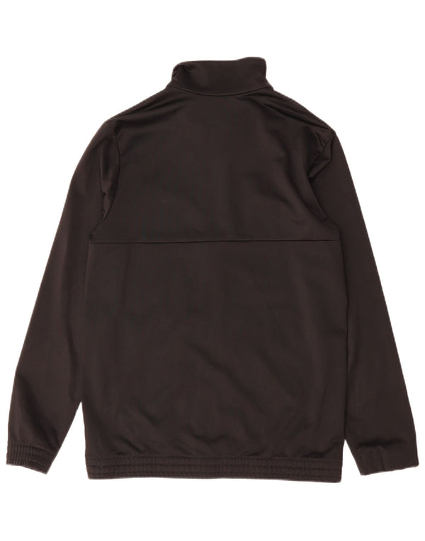 Adidas Boys Tracksuit Top Jacket 14-15 Years Black Colourblock Polyester