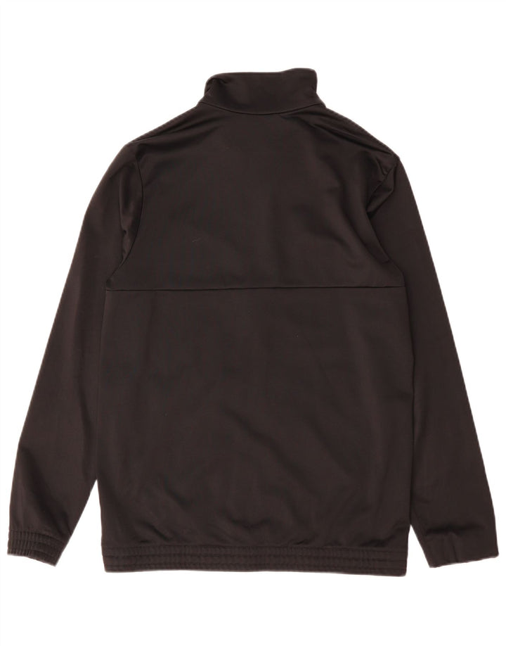 Adidas Boys Tracksuit Top Jacket 14-15 Years Black Colourblock Polyester