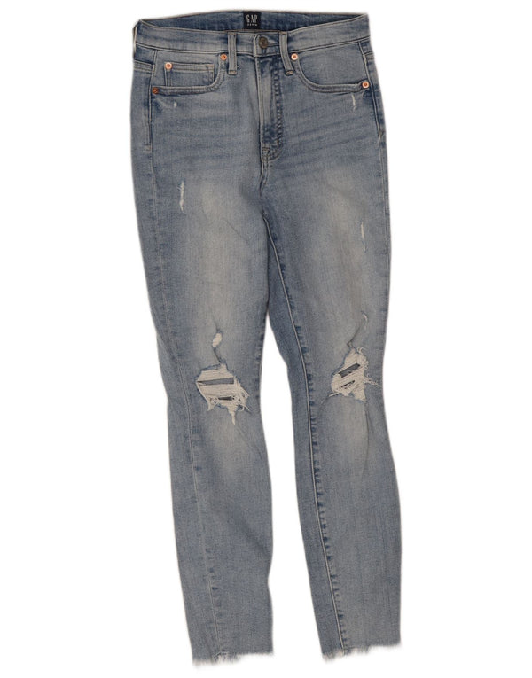 Gap Womens Distressed Skinny Jeans W26 L26 Blue Cotton