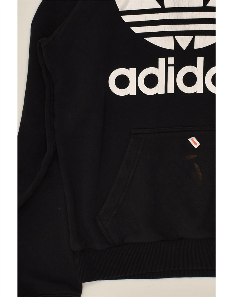 ADIDAS Mens Graphic Hoodie Jumper XS Black Cotton | Vintage Adidas | Thrift | Second-Hand Adidas | Used Clothing | Messina Hembry 