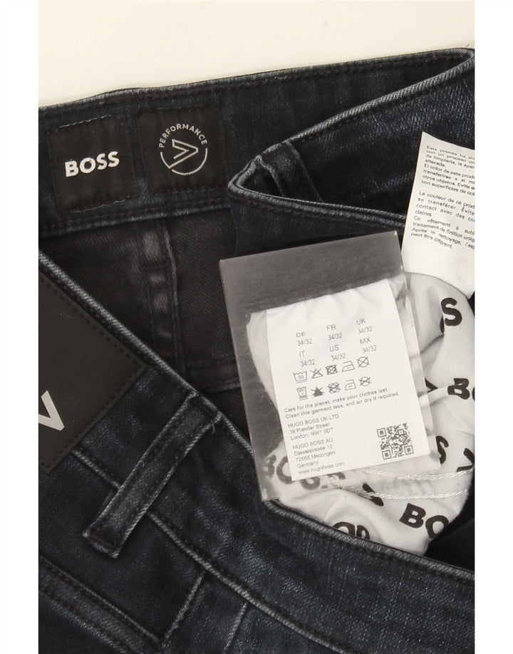 HUGO BOSS Womens Slim Jeans W34 L32 Navy Blue Cotton