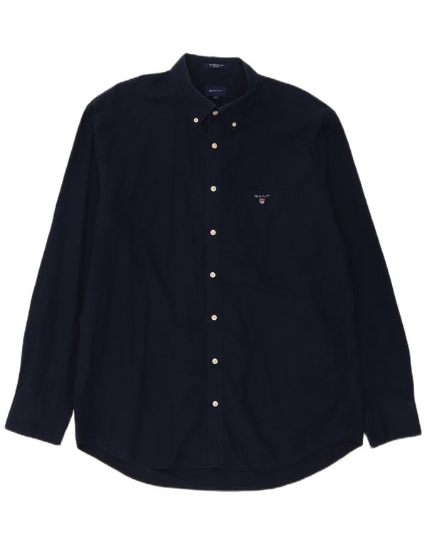 Gant Mens Regular Shirt XL Navy Blue Cotton