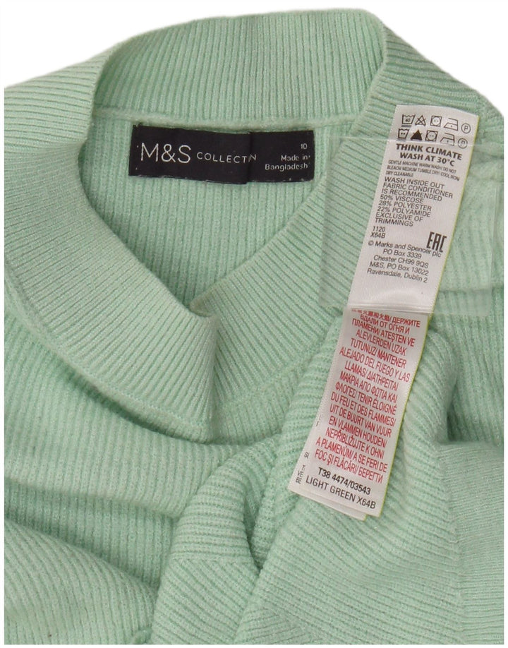 Marks & Spencer Womens Crop Turtle Neck Jumper Sweater UK 10 Small Green