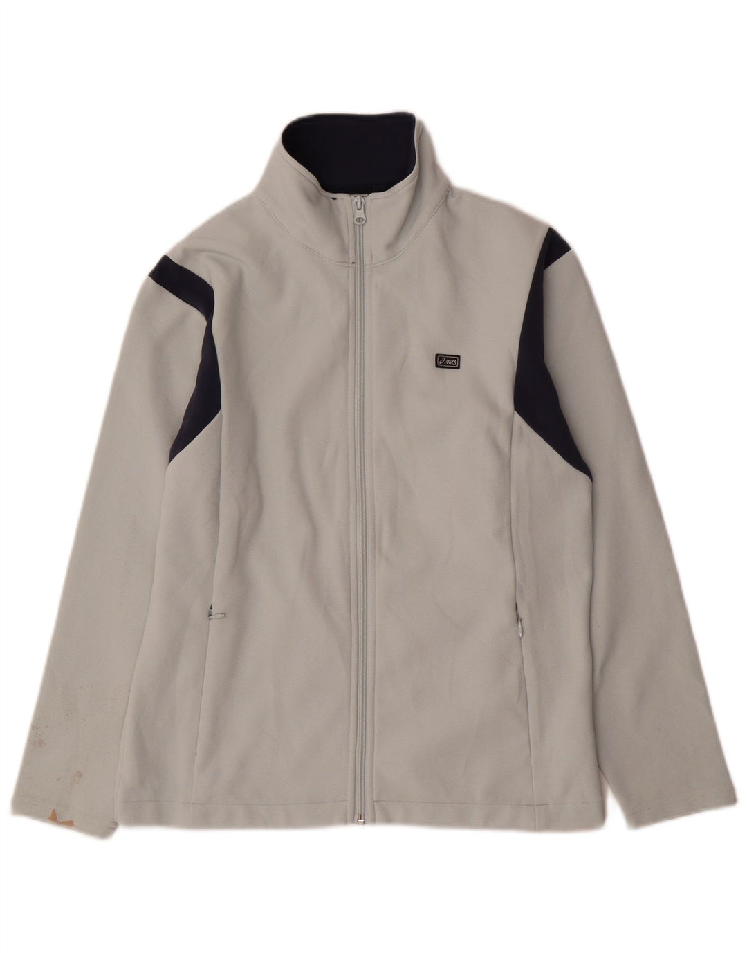 ASICS Womens Tracksuit Top Jacket UK 14 Medium White Colourblock Polyester