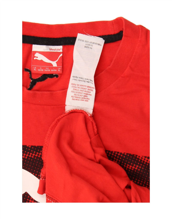PUMA Mens Graphic T-Shirt Top XL Red Cotton Vintage Puma and Second-Hand Puma from Messina Hembry 