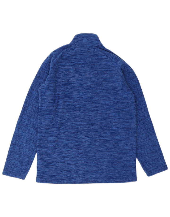 MOUNTAIN WAREHOUSE Mens Zip Neck Fleece Jumper Small Blue Flecked