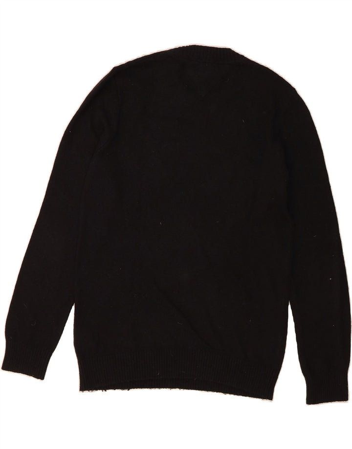 TOMMY HILFIGER Mens Crew Neck Jumper Sweater Small Black Polyamide Vintage Tommy Hilfiger and Second-Hand Tommy Hilfiger from Messina Hembry 
