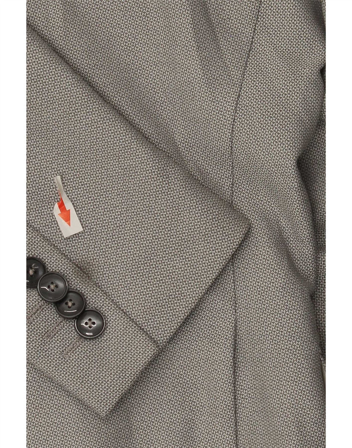 Zara Mens Tailored 2 Button Blazer Jacket EU 46 Small Grey Polyester