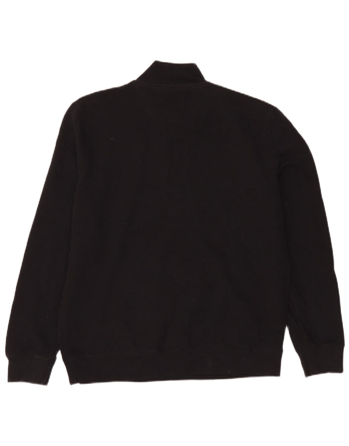 Barbour Mens Zip Neck Sweatshirt Jumper XL Black Cotton
