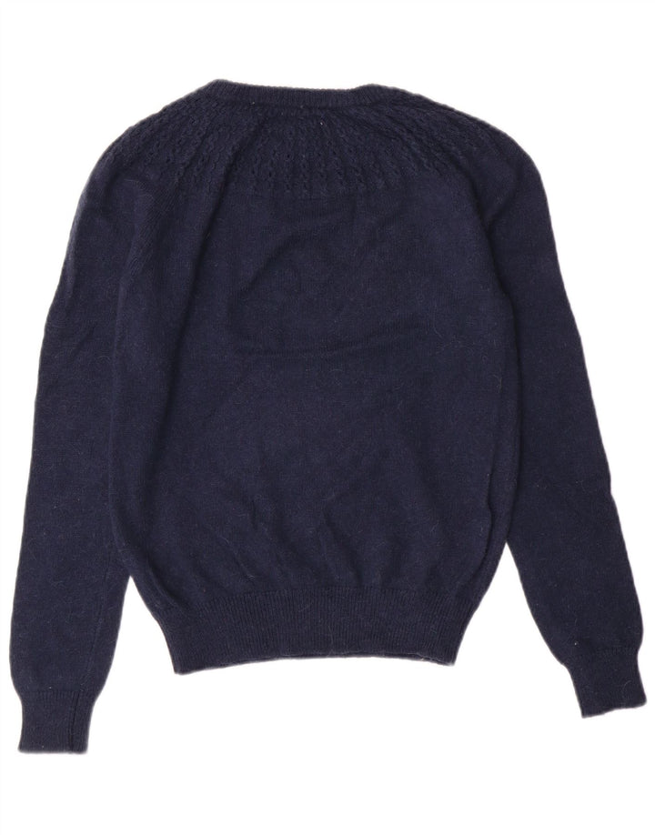 JACK WILLS Womens Crew Neck Jumper Sweater UK 10 Small  Navy Blue