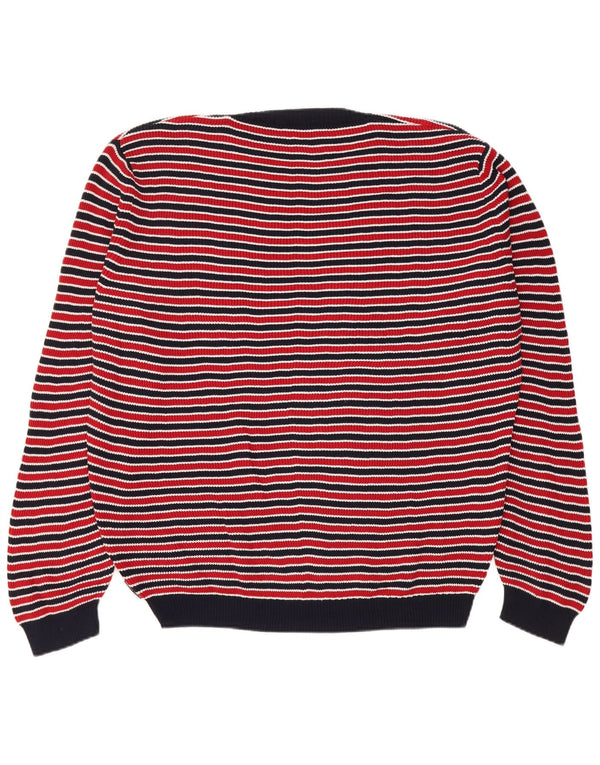 Marina Yachting Mens Crew Neck Jumper Sweater XL Red Striped Cotton